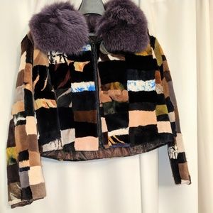 Vintage fox and rabbit fur jacket